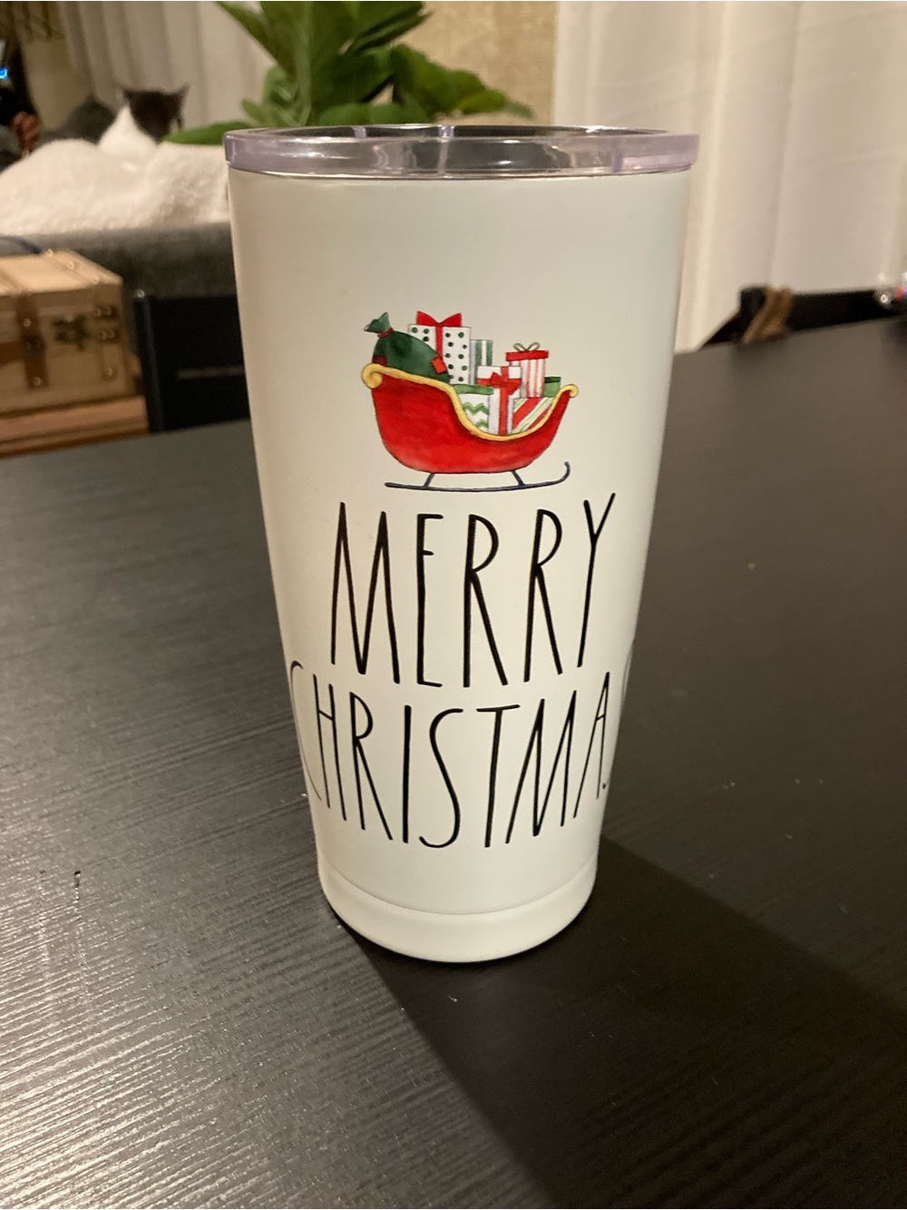 Rae Dunn - Merry Christmas Santa’s Sleigh Holiday Insulated Tumbler with Lid